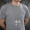 Stainless Steel Pendant Necklace, Crucifix Design, Polished, Steel Finish, 04.116.0040.30