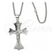 Stainless Steel Pendant Necklace, Crucifix Design, Polished, Steel Finish, 04.116.0042.30 (03 MM Thickness, 30 Inches Length)