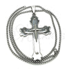 Stainless Steel Pendant Necklace, Cross Design, Polished, Steel Finish, 04.116.0044.30 (03 MM Thickness, 30 Inches Length)