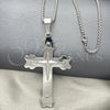 Stainless Steel Pendant Necklace, Cross Design, Polished, Steel Finish, 04.116.0044.30 (03 MM Thickness, 30 Inches Length)