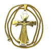Stainless Steel Pendant Necklace, Crucifix Design, Polished, Golden Finish, 04.116.0055.1.30 (03 MM Thickness, 30 Inches Length)