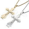 Stainless Steel Pendant Necklace, Crucifix Design, Polished, Golden Finish, 04.116.0055.1.30 (03 MM Thickness, 30 Inches Length)