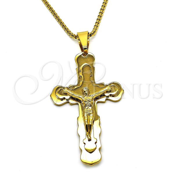 Stainless Steel Necklace — Pendant Necklace Crucifix Design Polished 04. 03 MM — main product view — SKU 128230 | Acero Inoxidable collar — Pendant Necklace Crucifix diseño pulido 04. 03 MM — SKU 128230
