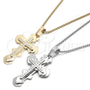 Stainless Steel Pendant Necklace, Cross Design, with White Cubic Zirconia, Polished, Steel Finish, 04.116.0059.30 (03 MM Thickness, 30 Inches Length)