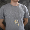 Stainless Steel Pendant Necklace, Crucifix Design, Polished, Two Tone, 04.116.0061.30 (03 MM Thickness, 30 Inches Length)
