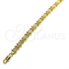 Oro Laminado Fancy Anklet, Gold Filled Style Flower Design, Polished, Golden Finish, 03.100.0049.10 (08 MM Thickness, 10 Inches Length)