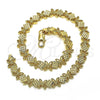 Oro Laminado Fancy Anklet, Gold Filled Style Flower Design, Polished, Golden Finish, 03.100.0049.10 (08 MM Thickness, 10 Inches Length)