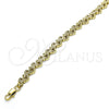 Oro Laminado Fancy Anklet, Gold Filled Style Heart Design, Polished, Golden Finish, 03.100.0056.10 (07 MM Thickness, 10 Inches Length)