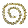 Oro Laminado Fancy Anklet, Gold Filled Style Heart Design, Polished, Golden Finish, 03.100.0056.10 (07 MM Thickness, 10 Inches Length)