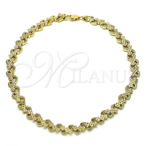 Gold Filled Anklet — Fancy Anklet Heart Design Polished 03. 07 MM — main product view — SKU 128241 | Oro Laminado tobillera — elegante Anklet corazón diseño pulido 03. 07 MM — SKU 128241
