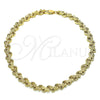 Oro Laminado Fancy Anklet, Gold Filled Style Heart Design, Polished, Golden Finish, 03.100.0056.10 (07 MM Thickness, 10 Inches Length)