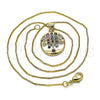 Oro Laminado Pendant Necklace, Gold Filled Style with Multicolor Cubic Zirconia, Polished, Golden Finish, 04.207.0004.18 (01 MM Thickness, 18 Inches Length)