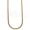 Stainless Steel Fancy Necklace, Polished, Golden Finish, 04.63.1392.1.30 (03 MM Thickness, 30 Inches Length)