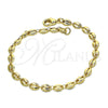 Oro Laminado Basic Bracelet, Gold Filled Style Puff Mariner Design, Polished, Golden Finish, 04.326.0001.08 (05 MM Thickness, 8 Inches Length)