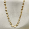 Oro Laminado Basic Necklace, Gold Filled Style Puff Mariner Design, Polished, Golden Finish, 04.326.0001.18 (Thickness, 18 Inches Length)