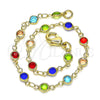 Oro Laminado Fancy Bracelet, Gold Filled Style with Multicolor Cubic Zirconia, Polished, Golden Finish, 03.326.0004.08 (05 MM Thickness, 8 Inches Length)