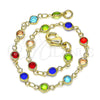 Oro Laminado Fancy Bracelet, Gold Filled Style with Multicolor Cubic Zirconia, Polished, Golden Finish, 03.326.0004.08 (05 MM Thickness, 8 Inches Length)