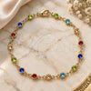 Oro Laminado Fancy Bracelet, Gold Filled Style with Multicolor Cubic Zirconia, Polished, Golden Finish, 03.326.0004.08 (05 MM Thickness, 8 Inches Length)