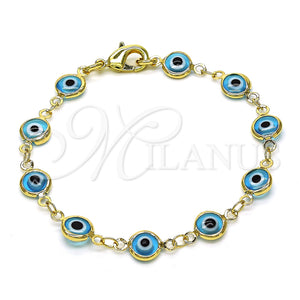 Gold Filled Bracelet — Fancy Bracelet Evil Eye Design Acqua Resin 5. — main product view — SKU 128298 | Oro Laminado brazalete — elegante Bracelet Evil Eye diseño Acqua Resin 5. — SKU 128298