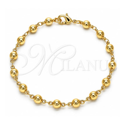 Oro Laminado Fancy Bracelet, Gold Filled Style Ball Design, Polished, Golden Finish, 03.326.0005.08 (05 MM Thickness, 8 Inches Length)