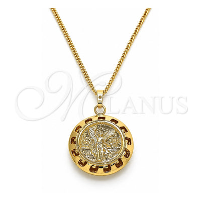 Oro Laminado Pendant Necklace, Gold Filled Style Polished, Golden Finish, 04.358.0016.20 (02 MM Thickness, 20 Inches Length)