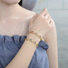 Oro Laminado Fancy Bracelet, Gold Filled Style Elephant Design, with Black and White Cubic Zirconia, Polished, Golden Finish, 03.210.0067.4.08 (07 MM Thickness, 8 Inches Length)