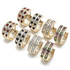 Oro Laminado Huggie Hoop, Gold Filled Style with Multicolor Crystal, Pink Polished, Golden Finish, 02.94.0101.3.15