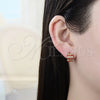 Oro Laminado Huggie Hoop, Gold Filled Style with Black and White Crystal, Polished, Golden Finish, 02.94.0102.2.12