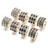 Oro Laminado Huggie Hoop, Gold Filled Style with Black and White Crystal, Polished, Golden Finish, 02.94.0102.2.12