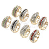 Oro Laminado Huggie Hoop, Gold Filled Style with Multicolor Crystal, Polished, Golden Finish, 02.94.0103.3.15