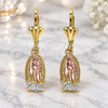 Oro Laminado Dangle Earring, Gold Filled Style Guadalupe Design, Polished, Tricolor, 02.351.0010