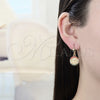 Oro Laminado Dangle Earring, Gold Filled Style San Benito Design, with Multicolor Crystal, Polished, Golden Finish, 02.351.0012