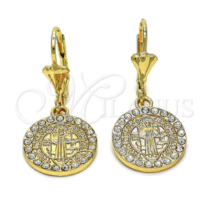 Gold Filled Ring — Dangle Earring San Benito Design with White Crystal — main product view — SKU 128374 | Oro Laminado anillo — Dangle Earring San Benito diseño with cristal blanco — SKU 128374