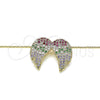 Oro Laminado Pendant Necklace, Gold Filled Style with Multicolor Micro Pave, Polished, Golden Finish, 04.353.0002.18 (01 MM Thickness, 18 Inches Length)