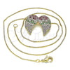 Oro Laminado Pendant Necklace, Gold Filled Style with Multicolor Micro Pave, Polished, Golden Finish, 04.353.0002.18 (01 MM Thickness, 18 Inches Length)