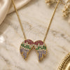 Oro Laminado Pendant Necklace, Gold Filled Style with Multicolor Micro Pave, Polished, Golden Finish, 04.353.0002.18 (01 MM Thickness, 18 Inches Length)
