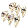 Oro Laminado Huggie Hoop, Gold Filled Style with Garnet and White Cubic Zirconia, Polished, Golden Finish, 02.237.0030.15