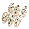 Oro Laminado Huggie Hoop, Gold Filled Style with Black and White Cubic Zirconia, Polished, Golden Finish, 02.237.0031.1.15