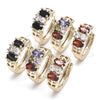Oro Laminado Huggie Hoop, Gold Filled Style with Black and White Cubic Zirconia, Polished, Golden Finish, 02.237.0035.1.15