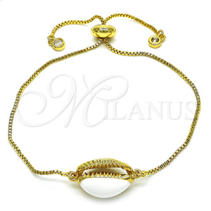 Gold Filled Bracelet — Adjustable Bolo Bracelet with White Cubic Zirconia White — main product view — SKU 128427 | Oro Laminado brazalete — Adjustable Bolo Bracelet with blanco Cubic Zirconia blanco — SKU 128427