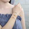 Oro Laminado Adjustable Bolo Bracelet, Gold Filled Style with White Cubic Zirconia, Pink Enamel Finish, Golden Finish, 03.207.0098.1.10 (01 MM Thickness, 10 Inches Length)