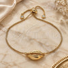 Oro Laminado Adjustable Bolo Bracelet, Gold Filled Style with White Cubic Zirconia, Polished, Golden Finish, 03.207.0098.2.10 (01 MM Thickness, 10 Inches Length)