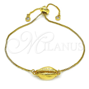 Gold Filled Bracelet — Adjustable Bolo Bracelet with White Cubic Zirconia Polished — main product view — SKU 128429 | Oro Laminado brazalete — Adjustable Bolo Bracelet with blanco Cubic Zirconia pulido — SKU 128429