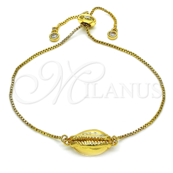 Gold Filled Bracelet — Adjustable Bolo Bracelet with White Cubic Zirconia Polished — main product view — SKU 128429 | Oro Laminado brazalete — Adjustable Bolo Bracelet with blanco Cubic Zirconia pulido — SKU 128429