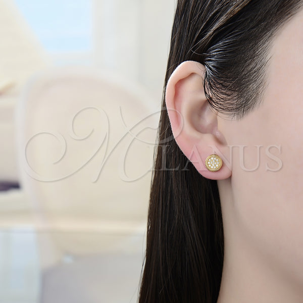 White Gold Filled Ring — Stud Earring with White Cubic Zirconia Polished 02. — alternate product view — SKU 128438 | Oro Laminado Blanco anillo — Stud Earring with blanco Cubic Zirconia pulido 02. — SKU 128438