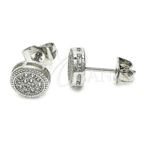 Rhodium Gold Filled Stud Earring, with White Cubic Zirconia, Polished, Rhodium Finish, 02.344.0015.1