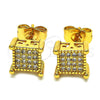 Oro Laminado Stud Earring, Gold Filled Style with White Cubic Zirconia, Polished, Golden Finish, 02.344.0010.1
