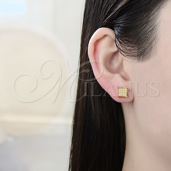 Gold Filled Ring — Stud Earring with White Cubic Zirconia Polished 02. — alternate product view — SKU 128446 | Oro Laminado anillo — Stud Earring with blanco Cubic Zirconia pulido 02. — SKU 128446