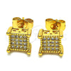 Oro Laminado Stud Earring, Gold Filled Style with White Cubic Zirconia, Polished, Golden Finish, 02.344.0010.1