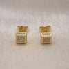 Oro Laminado Stud Earring, Gold Filled Style with White Cubic Zirconia, Polished, Golden Finish, 02.344.0011.1